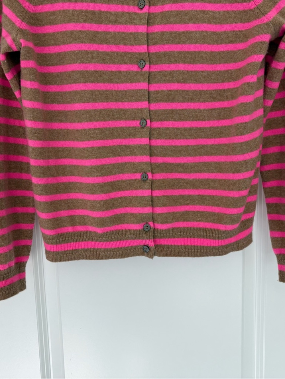 Boden 100% Cashmere Stripped Button Up Cardigan S Preppy - Picture 5 of 8